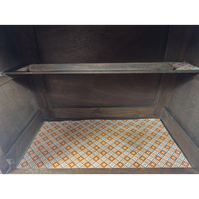 Brown French Vintage Beech Bar Cart With Removable Tray, Mid-20th Century For Sale - Image 8 of 15