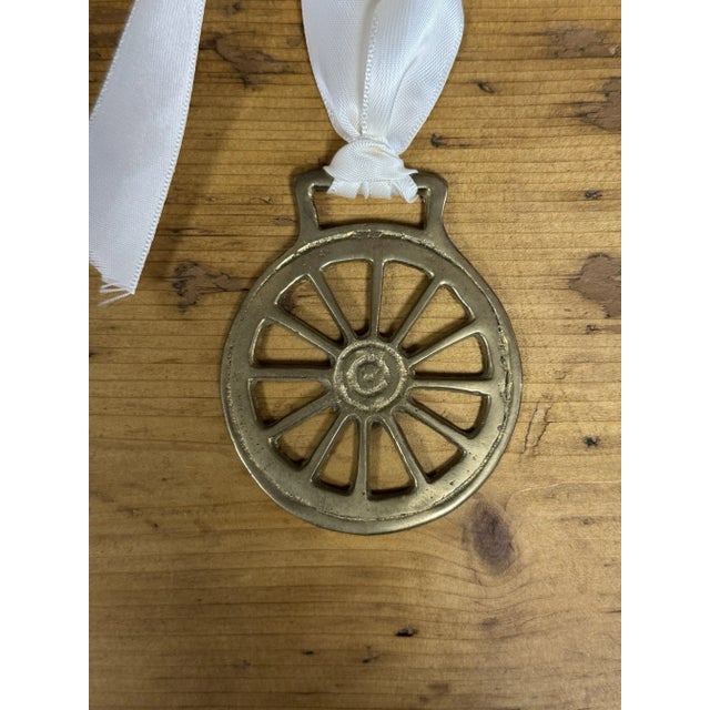 English Vintage English Horse Brass Ornament For Sale - Image 3 of 3