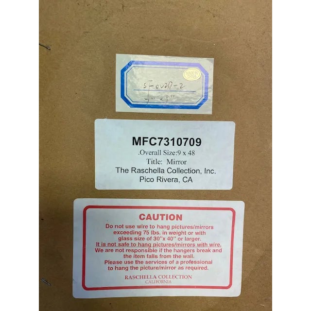 Set of 2 Long Carved Antiqued Gold and Silver Mirrors For Sale - Image 11 of 12