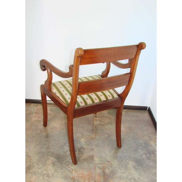 19th Century Antique Edwardian / Sheraton Revival Style Mahogany Armchair For Sale - Image 3 of 11
