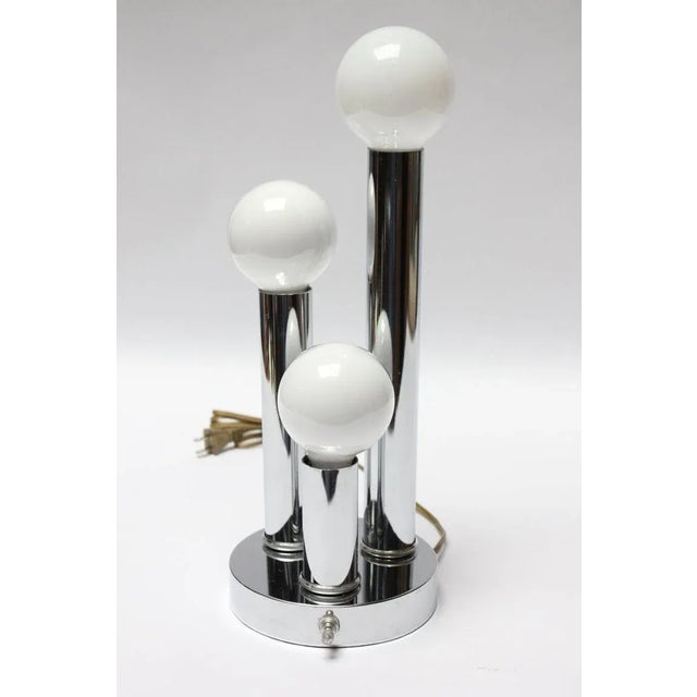 Mid-Century Modern Mid-Century American Modern Chrome Three-Fixture Table Lamp For Sale - Image 3 of 11