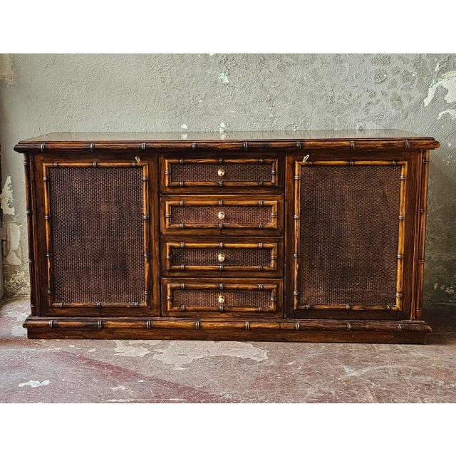 Sideboard in Bamboo and Wicker For Sale - Image 9 of 9