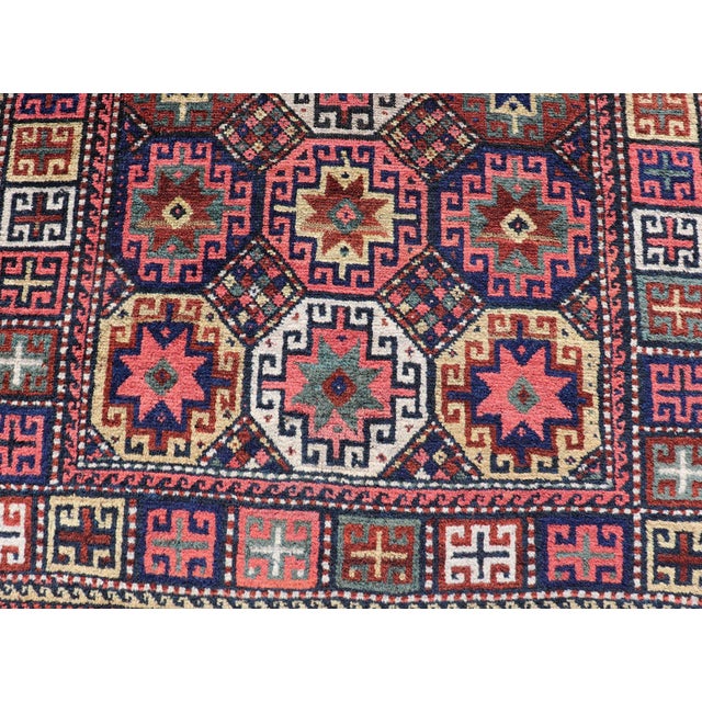 Antique Caucasian Kazak Rug With All-Over Tribal Design 3'8" X5'3" For Sale - Image 10 of 12