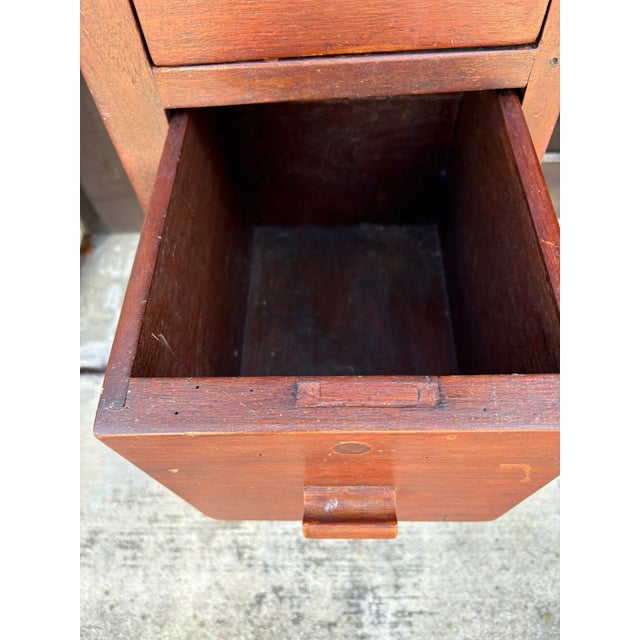 Traditional Vintage Child Size Writing Desk 2 Drawer Wood Vanity Table 1940s For Sale - Image 3 of 12