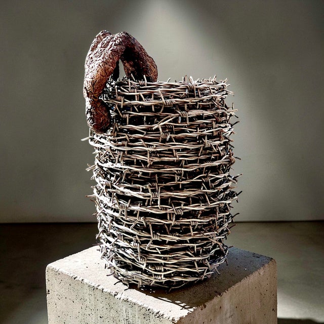 The Escape Sculpture, Late 20th Century, Barbed Wire and Bronze For Sale - Image 6 of 14