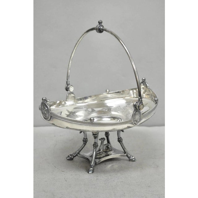 Antique Reed & Barton English Regency Figural Bread Basket With Whippet Dog Base For Sale - Image 11 of 18