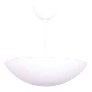 Mid-Century Chandelier in Lacquered Metal and Opal Glass, Czech, 1960s For Sale