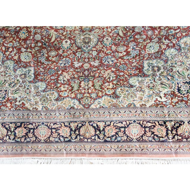 Late 20th Century Vintage Persian Silk Rug For Sale - Image 5 of 16