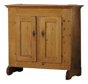 Antique Danish Wabi-Sabi Pine Cabinet with Paneled Doors, Late 18th Century