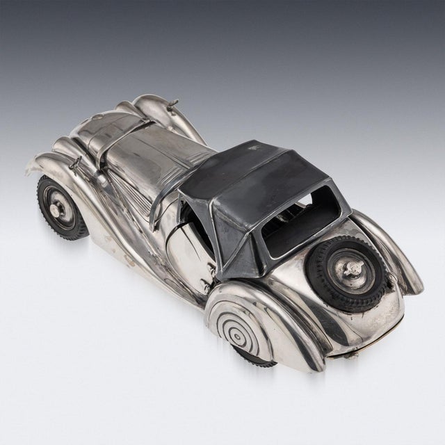 Vintage Silver BMW 328 Roadster Model Car, 1960s For Sale - Image 9 of 18