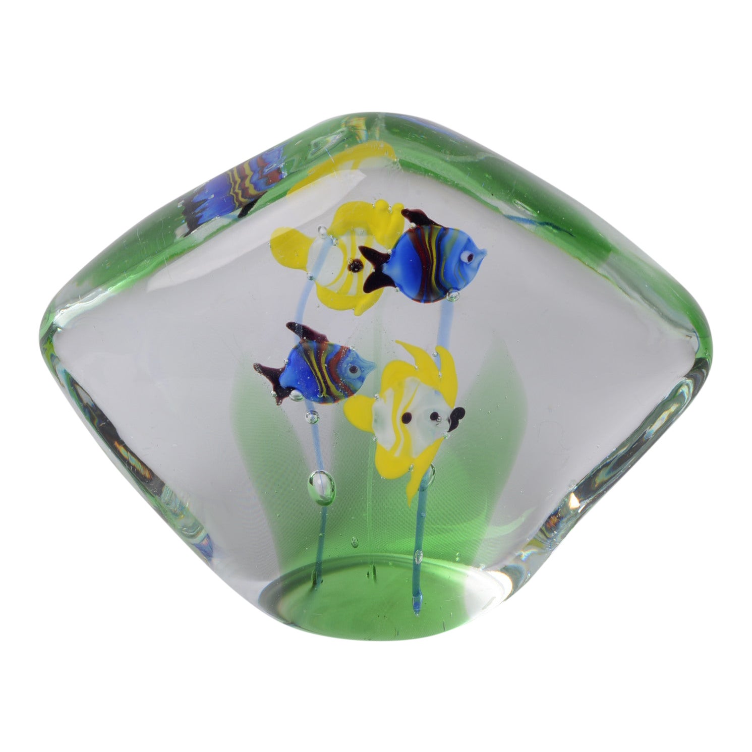 Murano Glass Aquarium Paperweight Sculpture MidCentury Modern Nautical