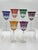 1960s 1960s Gourgeous Set of 6 Colorful Cut to Clear Crystal 8 3/4" Tall Hock Wine Glasses For Sale - Image 5 of 12