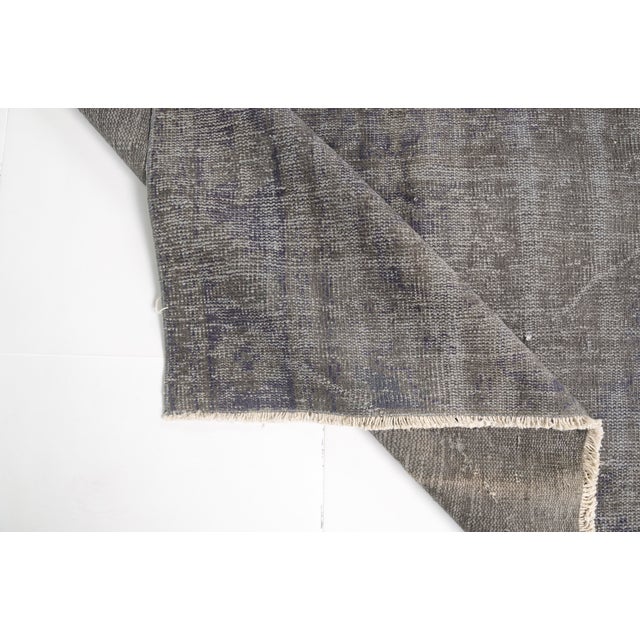 Textile Vintage Anatolian Dark Grey Rug For Sale - Image 7 of 10