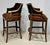 Pair of Gregorius- Pineo Two-Tone Ebonized & Natural Wood Bar Stools With Brown Ultrasuede For Sale - Image 10 of 12
