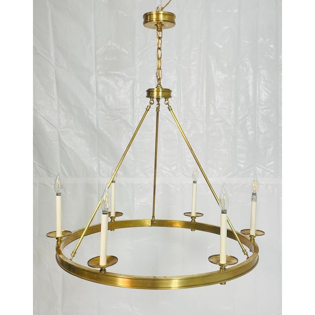 Brass Vintage Chapman & Myers "Launceton" Brass Chandelier for Visual Comfort For Sale - Image 8 of 18