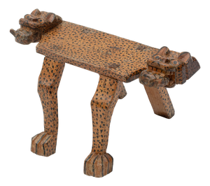 Mid-Century Carved Wooden Jaguar Stool, 1960s