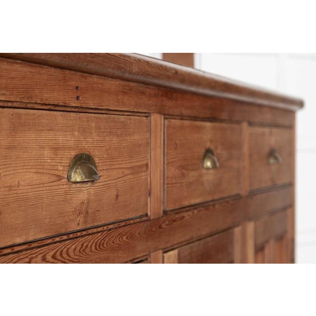 Large 19th Century English Pine Waterfall Dresser For Sale - Image 10 of 18