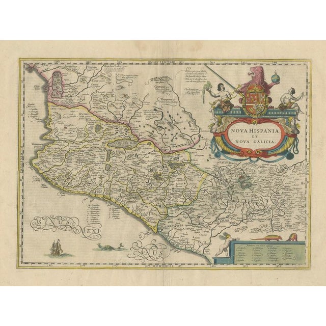 Antique Map of Southern Mexico & New Galicia, Janssonius, Amsterdam, 1650s For Sale - Image 11 of 11