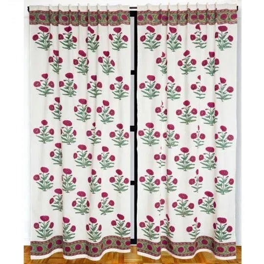 Contemporary Poppy 45" X 96" Magenta Curtain For Sale - Image 3 of 4