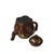 Sculpture Materials Vintage Chinese Reddish Brown Graphic Zisha Clay Teapot Art Display For Sale - Image 7 of 9