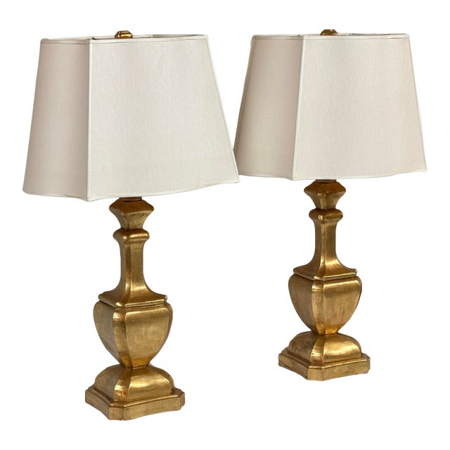Baker Knapp & Tubbs Giltwood Table Lamps, Pair For Sale