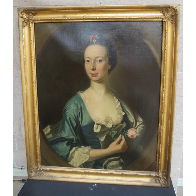 !8th Century Portrait of Noble Lady School Scottish/English Ramsey? For Sale - Image 14 of 15