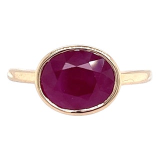 Natural Ruby Ring 6.5 14k Yellow Gold 4.51 TCW Certified For Sale