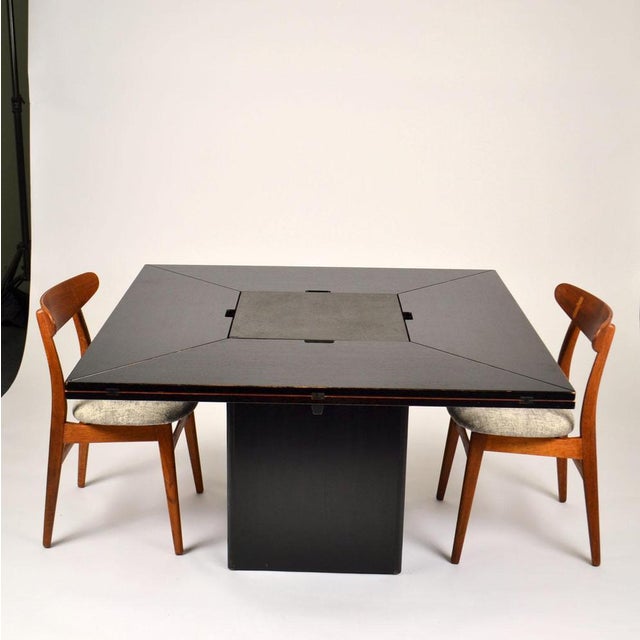 Wood Square Dining Table attributed to Pauvers Van Den Berghe, 1970s For Sale - Image 7 of 18