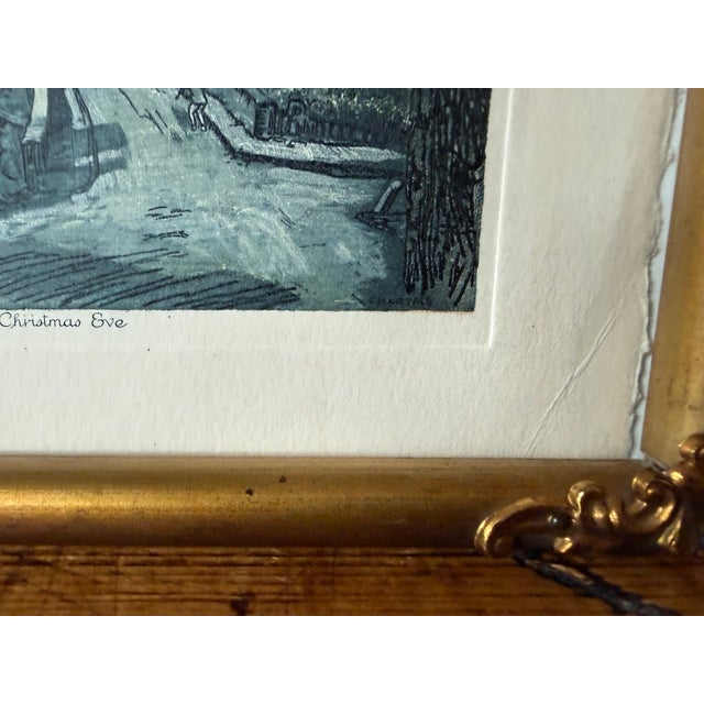 1930s 1930s Lucien Veder Aka Le Garf Hand Colored Etching of the Chartres Cathedral on Christmas Eve For Sale - Image 5 of 10