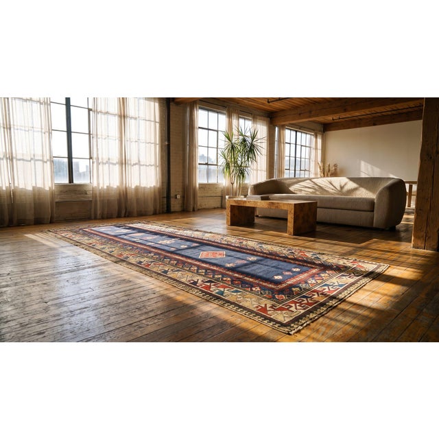 19th Century Caucasian Talish Runner Carpet ( 3'4" x 10"10" - 102 x 330 ) For Sale - Image 13 of 15