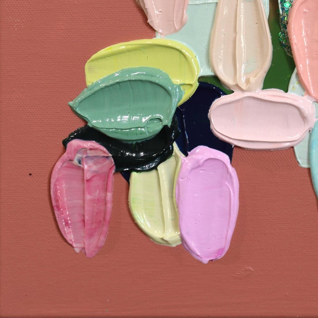 Royal Pink - Original Pink Abstract Acrylic Thick Paint Impasto Painting on Canvas by Shiri Phillips For Sale - Image 4 of 9