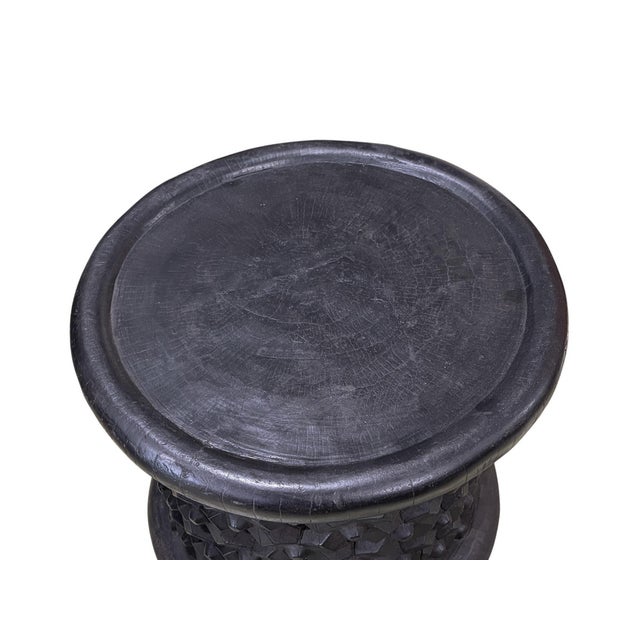Wood Vintage Lg Tribal Nobility Bamileke Spider Stool/Table Cameroon 17" H For Sale - Image 7 of 7
