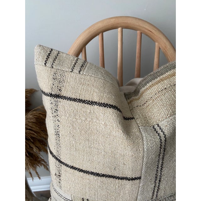 Vintage Striped Pillow Cover For Sale - Image 6 of 7