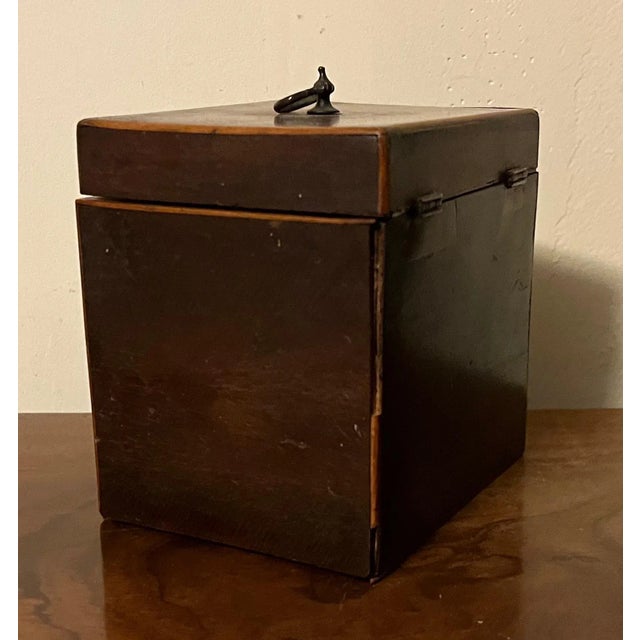 Small Antique 18th Century George III Mahogany Tea Caddy For Sale - Image 9 of 12