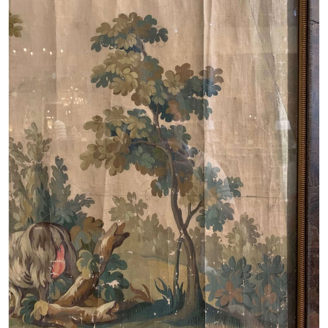 18th Century French Aubusson Gouache Cartoon of Goats in Landscape For Sale In Dallas - Image 6 of 11