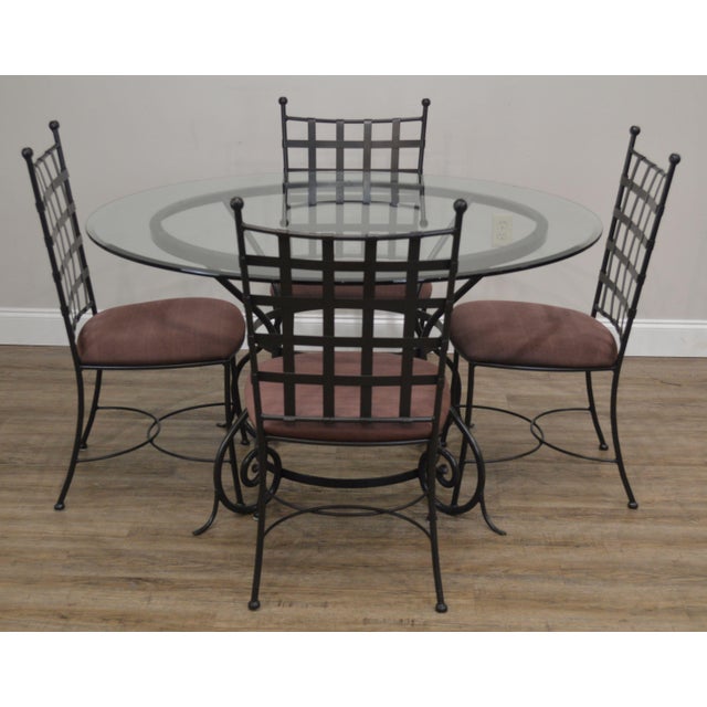 Charleston Forge Etrusche Iron Round Glass Top Dining ... (640 x 640 Pixel)