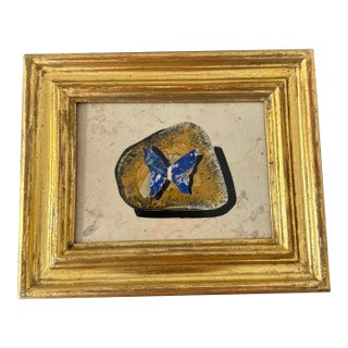 Vintage Italian Pietra Dura Butterfly Plaque For Sale