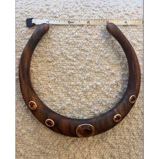 Wood Wood Necklace With Madeira Citrines & 14k Gold For Sale - Image 7 of 7