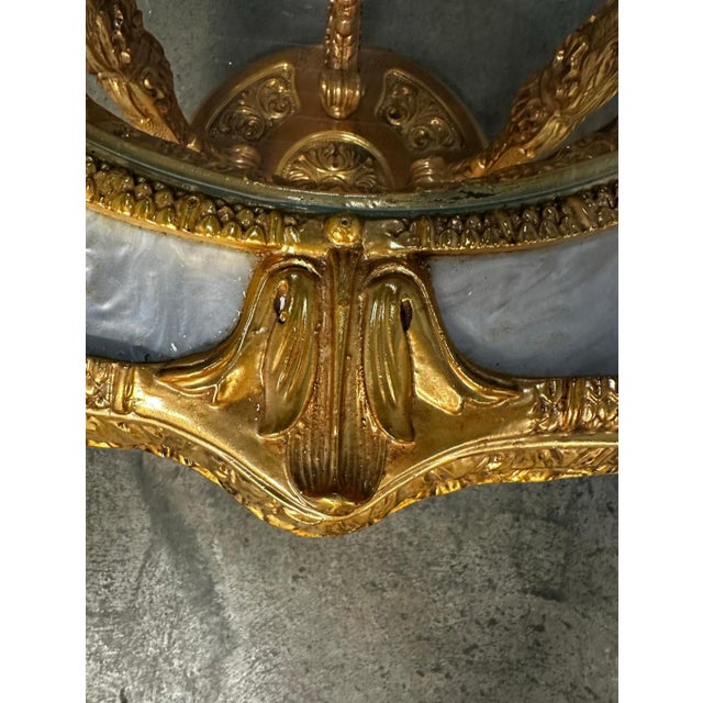 Pair of Vintage Italian Giltwood & Glass Neoclassical Side Tables – Ornate Carved Bases For Sale - Image 6 of 8