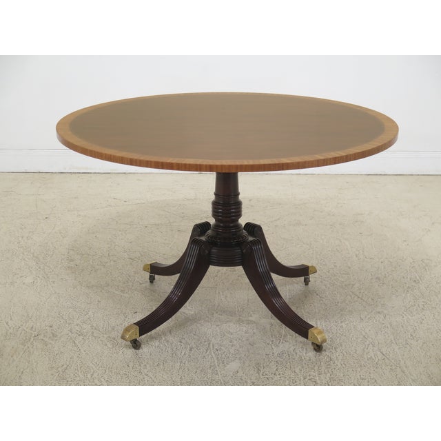 1990s Vintage Baker Round Banded Top Mahogany Dining Table Chairish