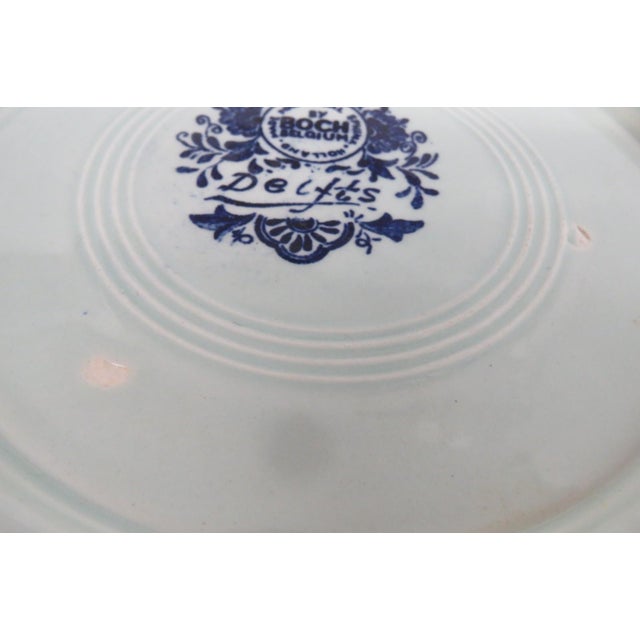 Boch Delfts Extra Large White Blue Porcelain Plate Royal Sphinx Holland 4896b For Sale - Image 12 of 18