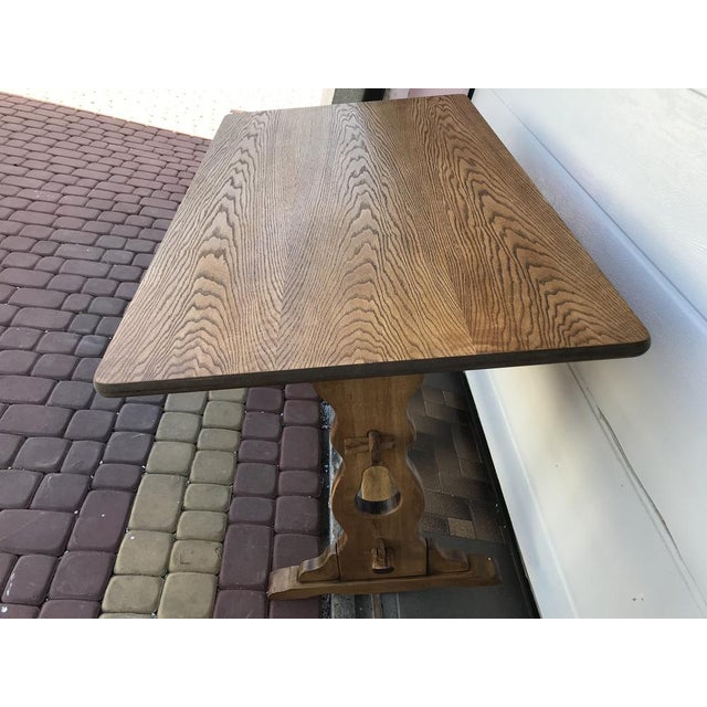 Brown Oak Veneer and OSB Dining Table, 1970s For Sale - Image 8 of 18