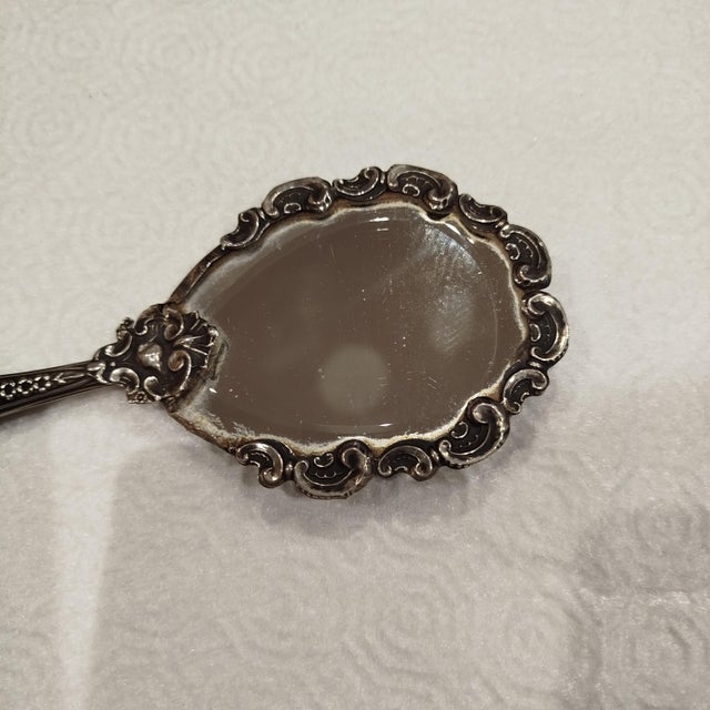 Silver Hand Mirror, 1930s For Sale - Image 6 of 10