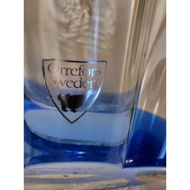 1970s Orrefors Art Glass Crystal - Blue Mayflower For Sale In San Francisco - Image 6 of 7