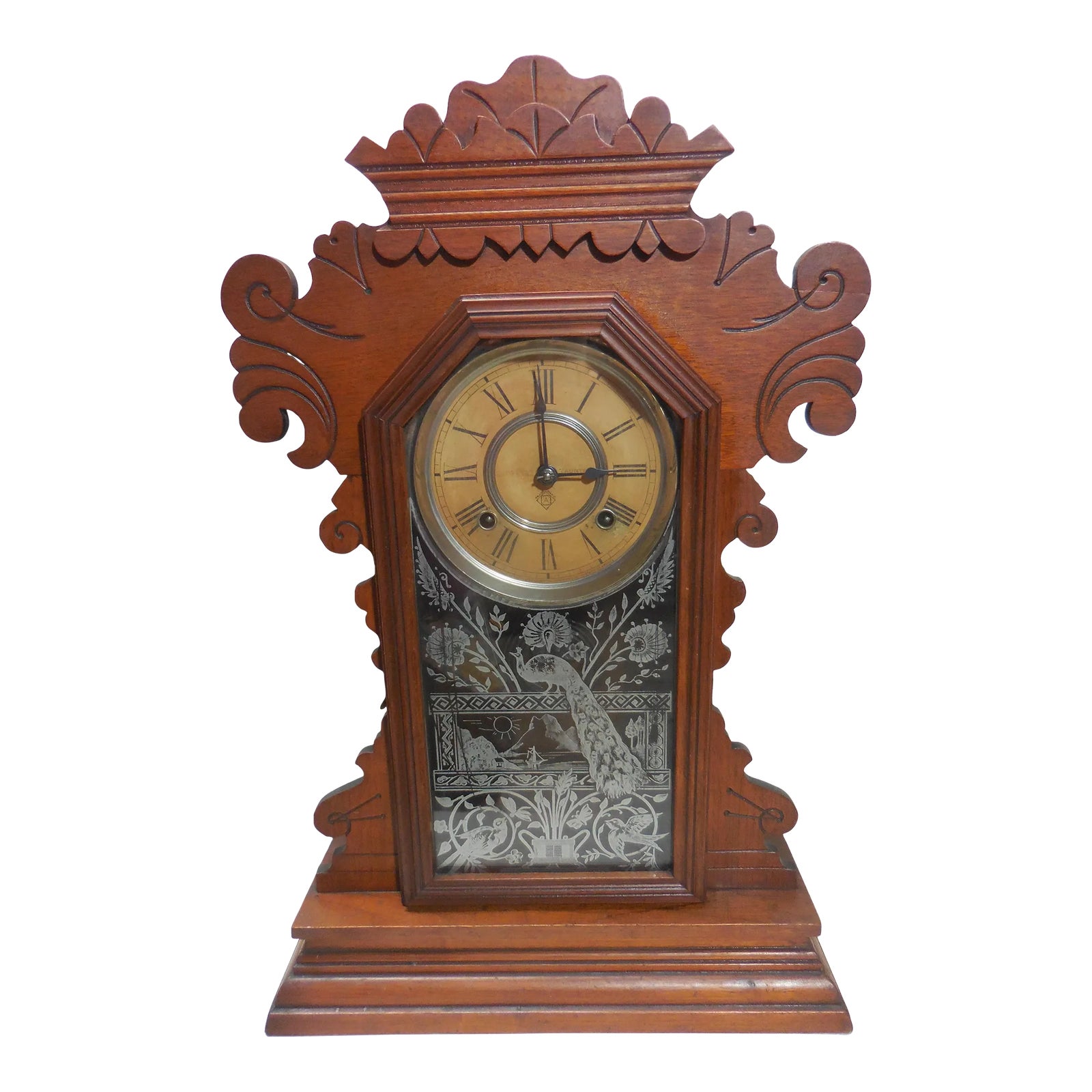 1890's Ansonia Eastlake Gingerbread Mantel Clock | Chairish