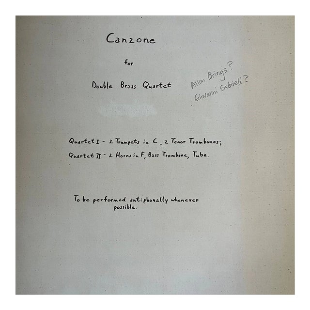 1960 Allen Brings Signed "Canzone" Brass Score & Letter to Leonard Pearlman For Sale