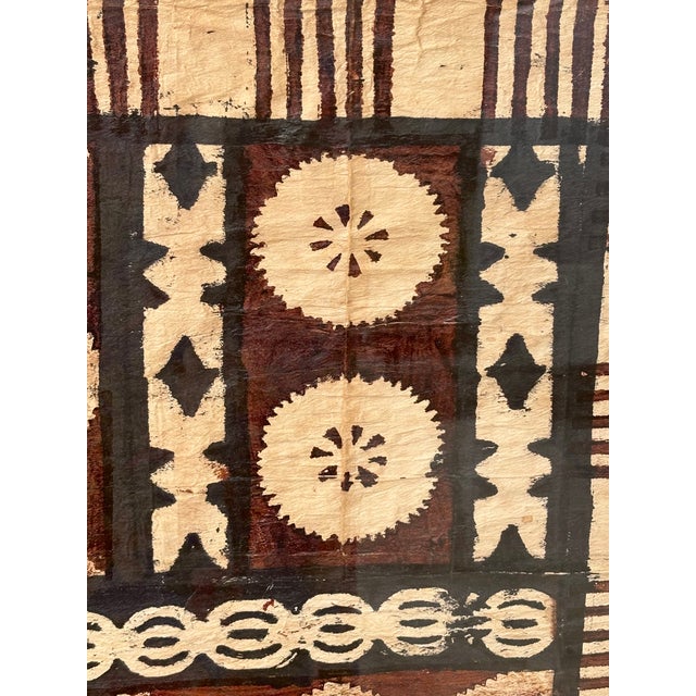 1950s Large Graphic Fijian Bark Cloth Painting For Sale In Tampa - Image 6 of 7