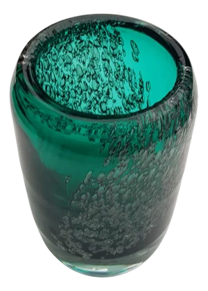 Emerald Green Vase with Silver by Heinrich Löffelhardt for Zwiesel, 1970s
