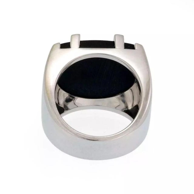 Cartier Cartier Le Baiser du Dragon Onyx 18k White Gold Ring Size 52 US 6 For Sale - Image 4 of 5