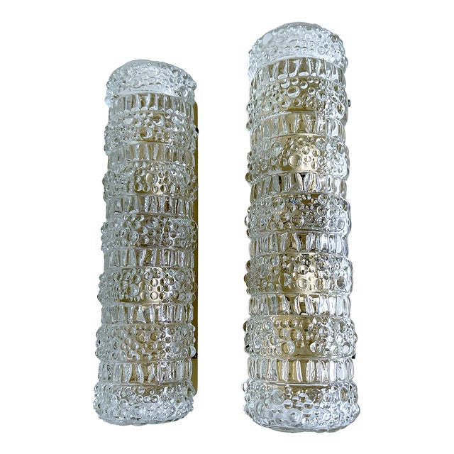 Vintage Bubble Glass Sconces, 1970s, Set of 2 For Sale